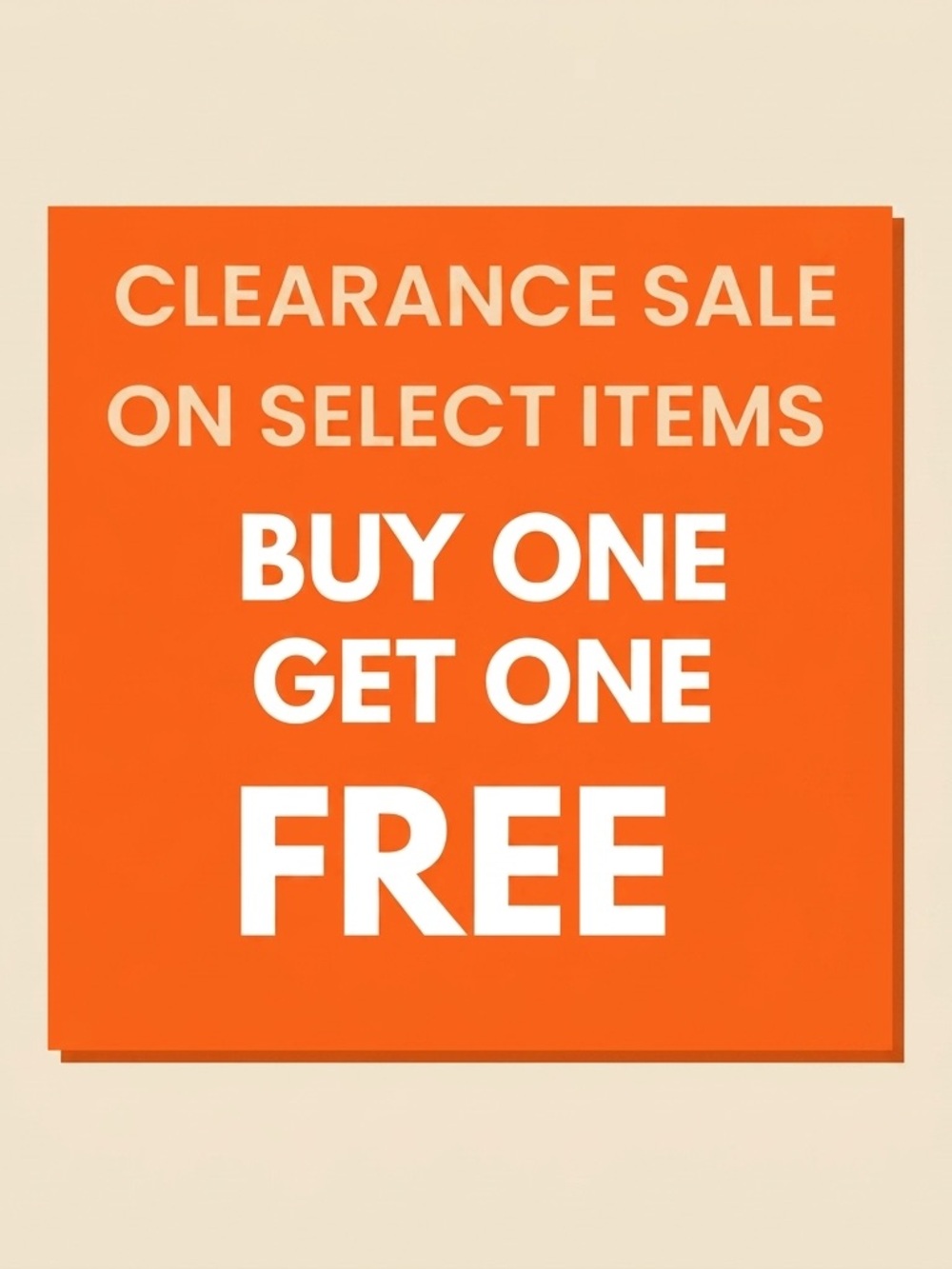 Buy One Get One Free Clearance Sale